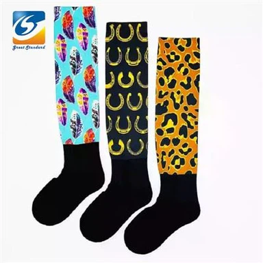 Wysokie skarpety do jazdy konnej z nadrukiem sublimacyjnym