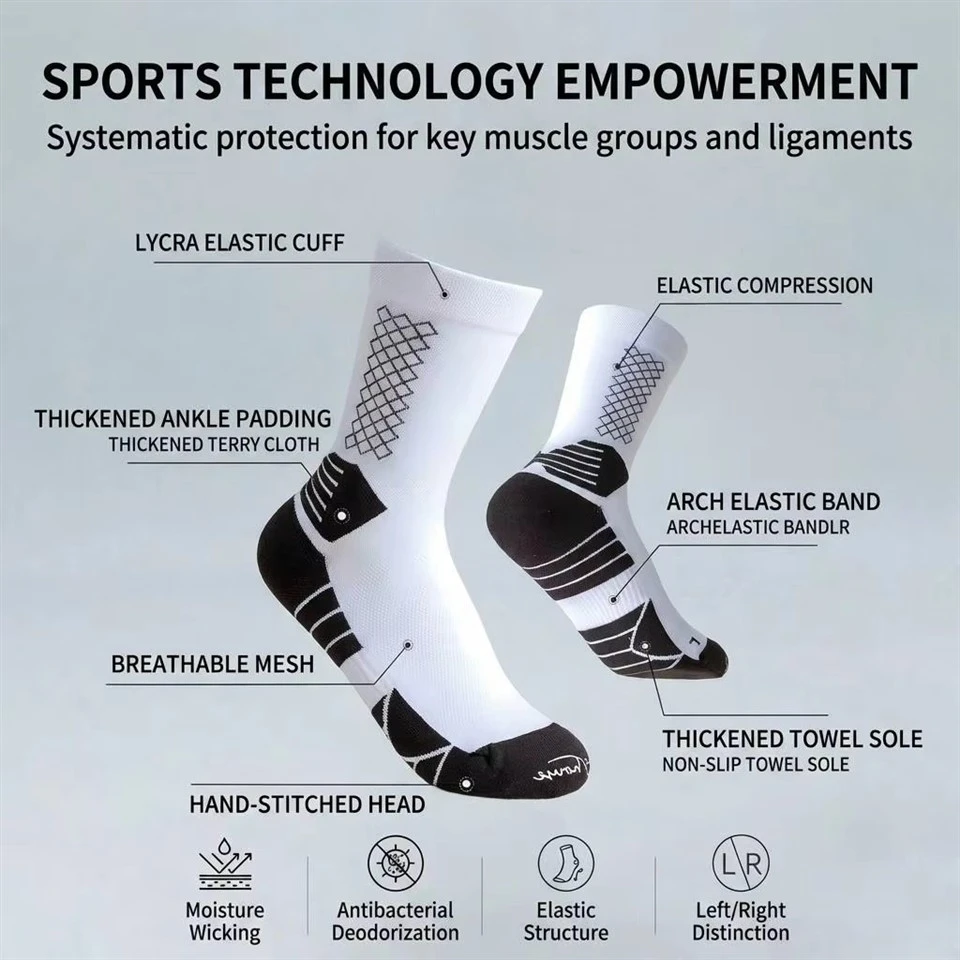 Custom Design Knit Padded Men Sports Hiking Socks best